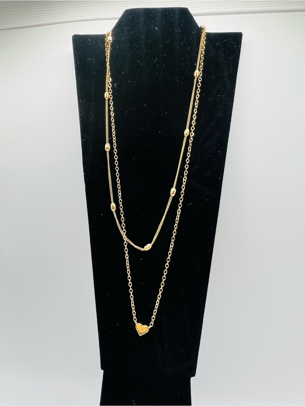 Layered Gold Heart Pendant Necklace for Women
